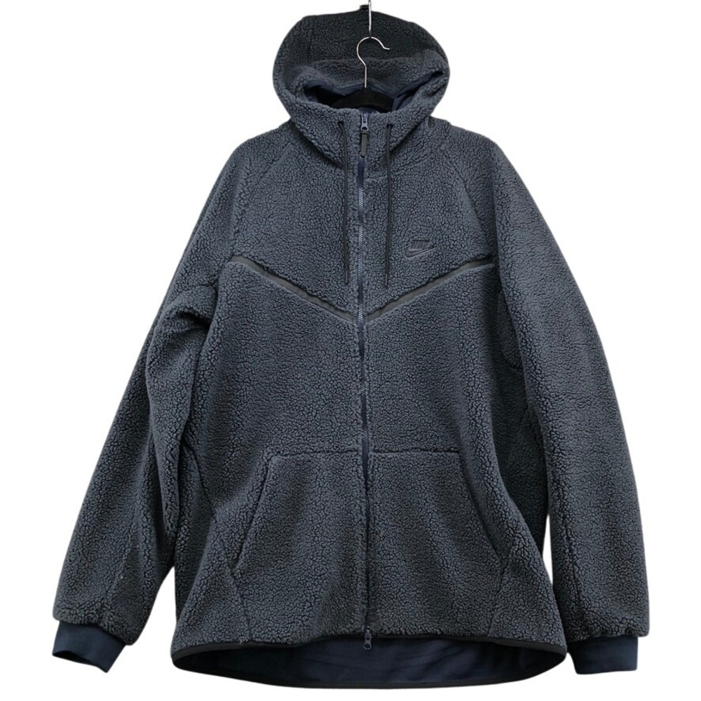 Nike Hoodie Mens XLT Tall Navy Blue Tech Fleece Sherpa Full Zip Gorpcore